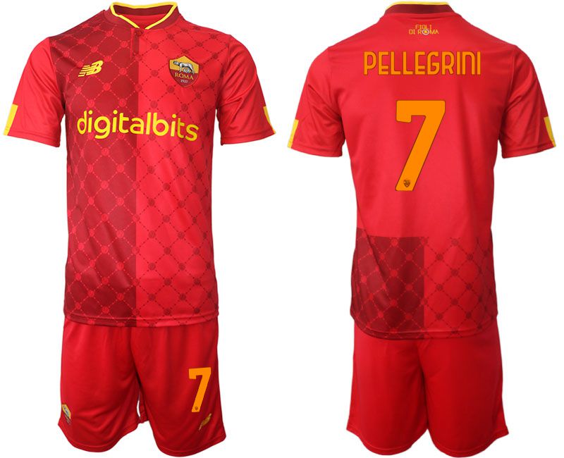 Men 2022-2023 Club AS Rome home red 7 Soccer Jersey